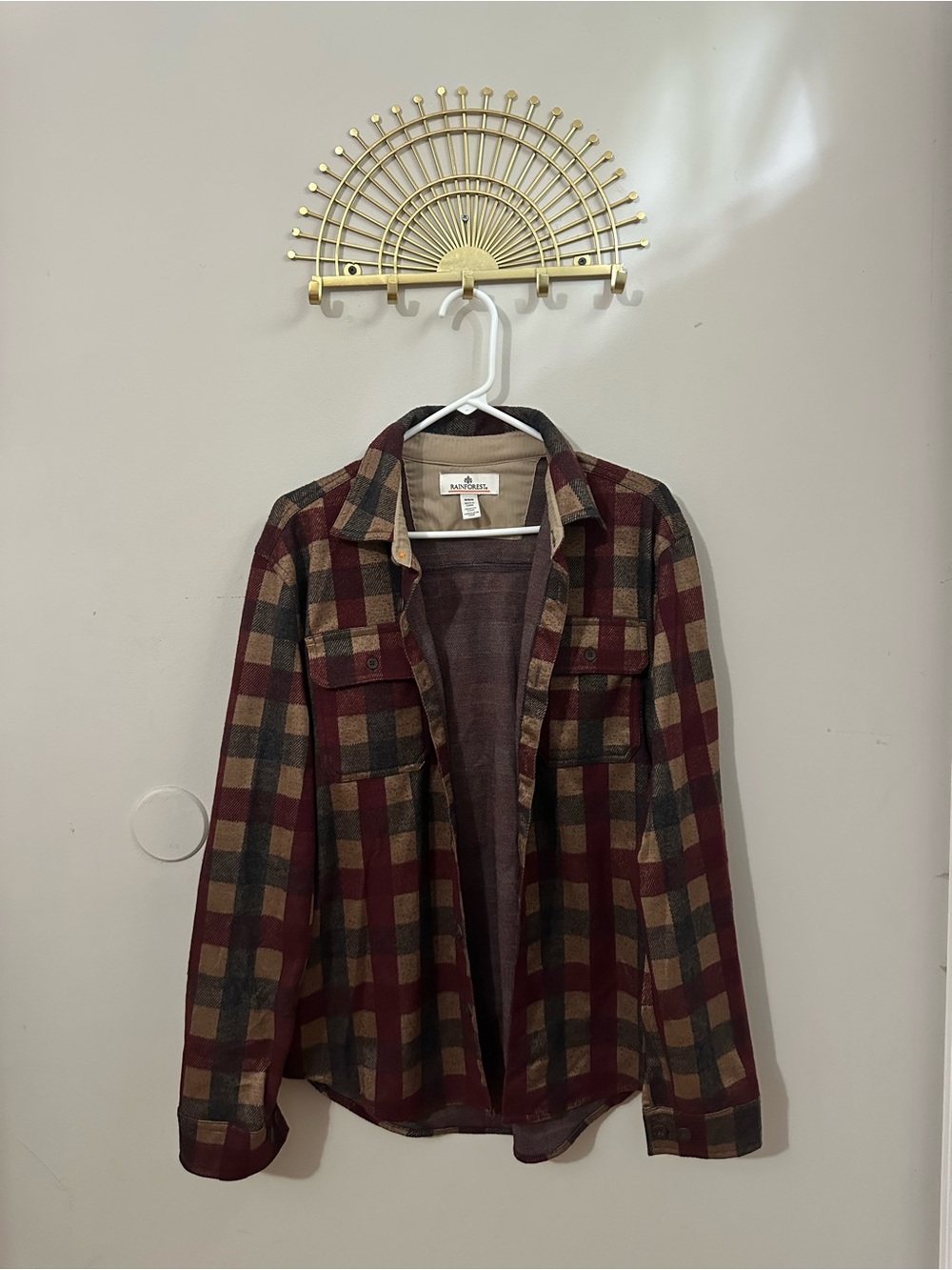 RAINFOREST Men's Plaid Shirt Jacket